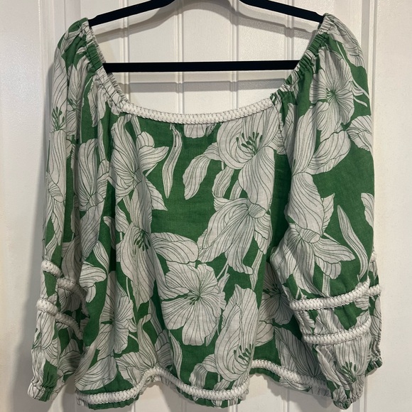 Tahari 100% Linen Garment in Vibrant Green and White. Size XL. - Picture 3 of 10